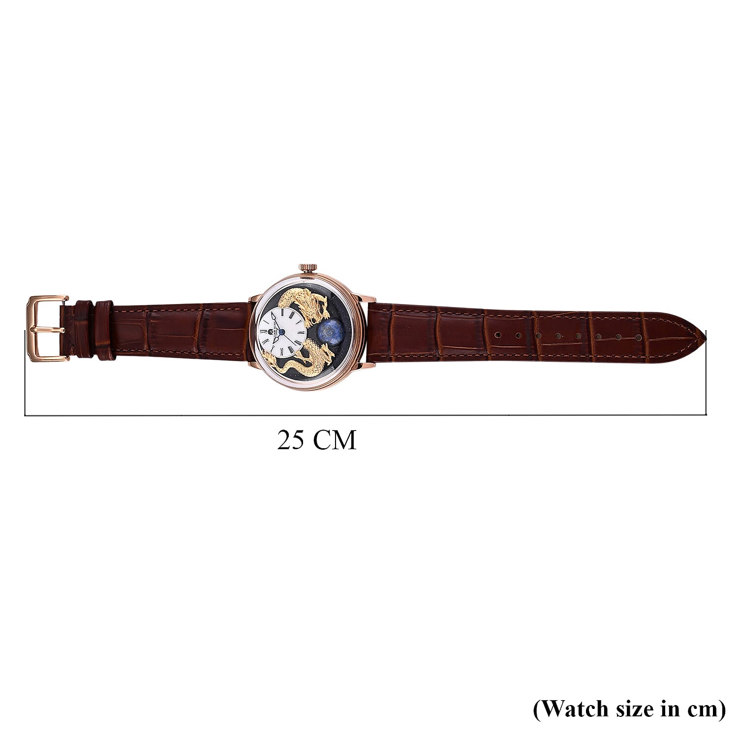 William Hunt Dragon Skeleton MIYOTA 6T15 Automatic Mechanical Japan Movement 5ATM WR MOP Dragon Emboss Dial & IPR Plating 316 Stainless Steel Case Mens Watch with Brown Leather Strap