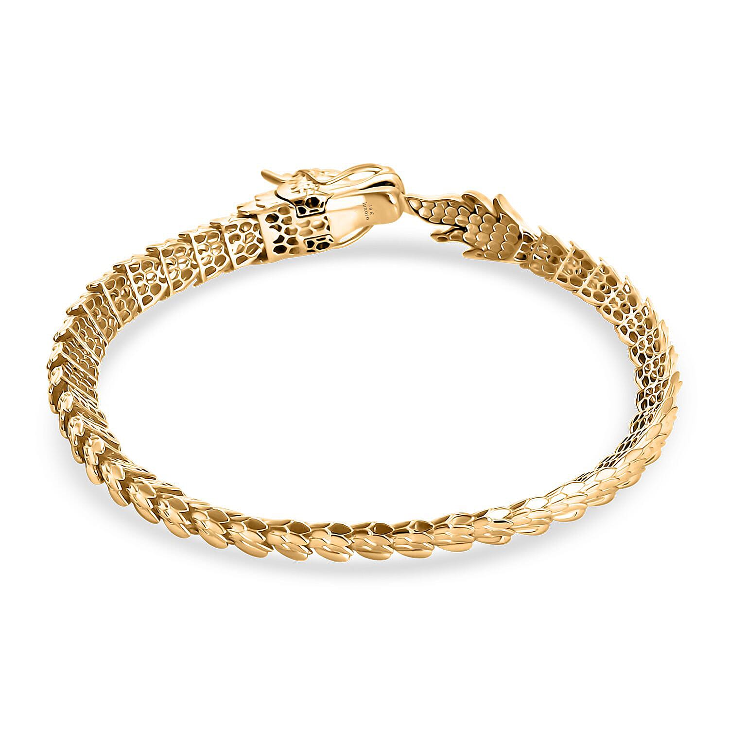 Luxoro 9K Yellow Gold Dragon Bracelet (Size - 8), Gold Wt.12.7 Gms