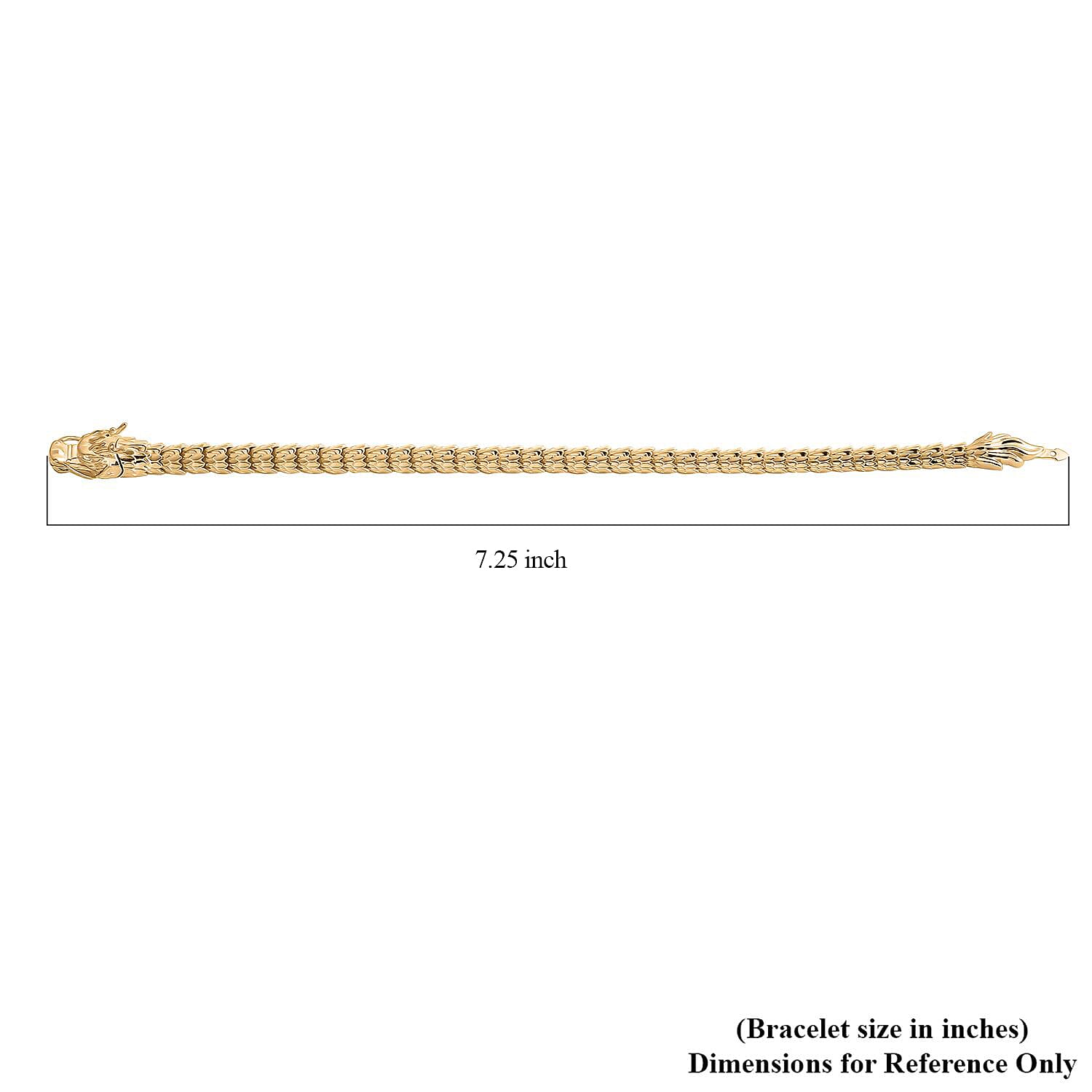 Luxoro 9K Yellow Gold Dragon Bracelet (Size - 8), Gold Wt.12.7 Gms
