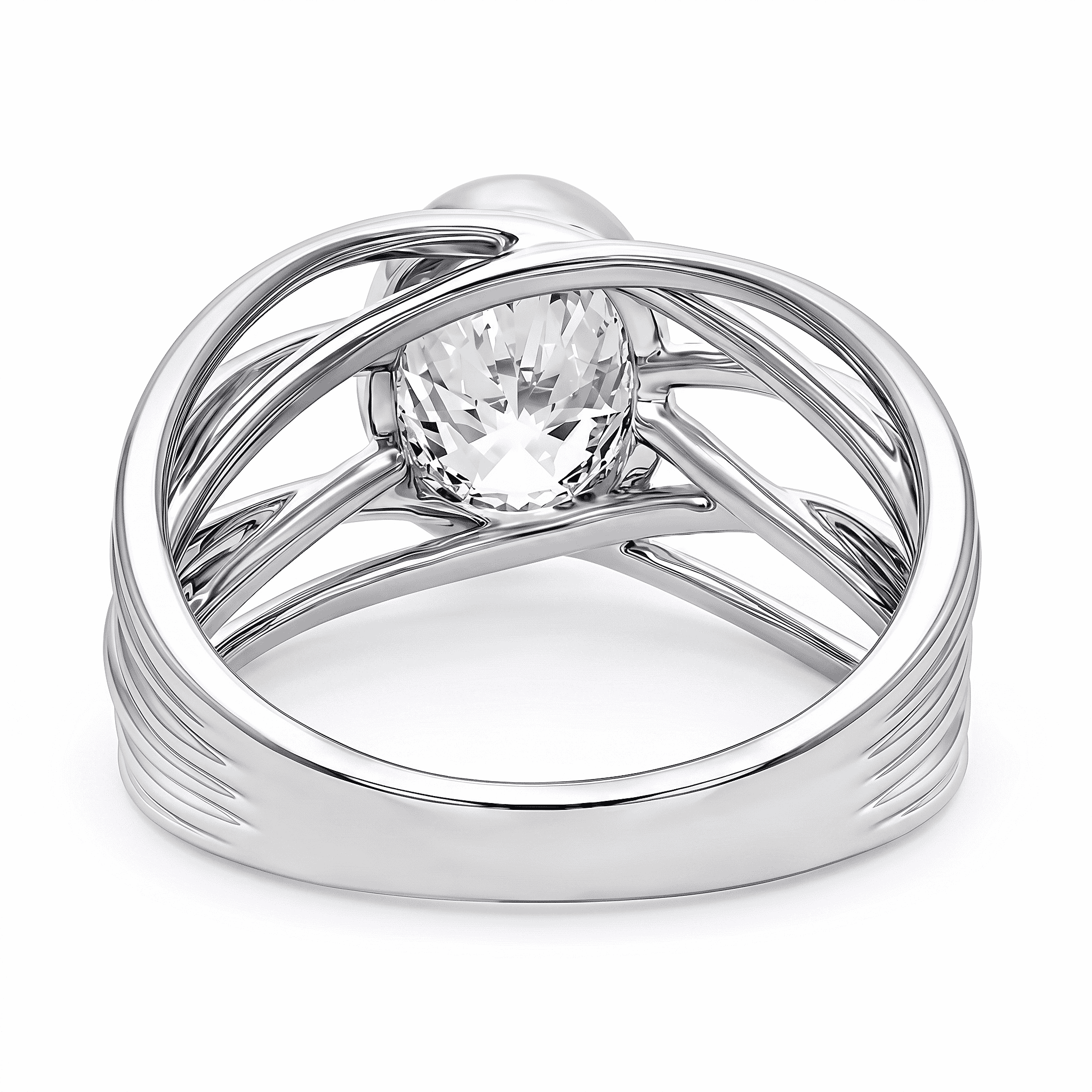 Luxuriant - SGL Certified SI Lab Grown Diamond Solitaire Ring in Rhodium Overlay Sterling Silver 2.00 Ct.