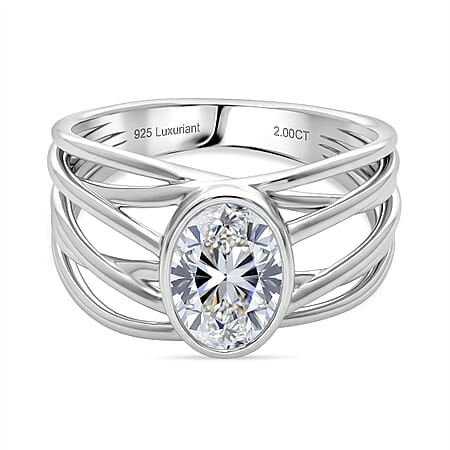 LUXURIANT 2 Ct. Lab Grown Diamond Solitaire Ring in Rhodium Overlay Sterling Silver SGL Certified (SI-G-H)