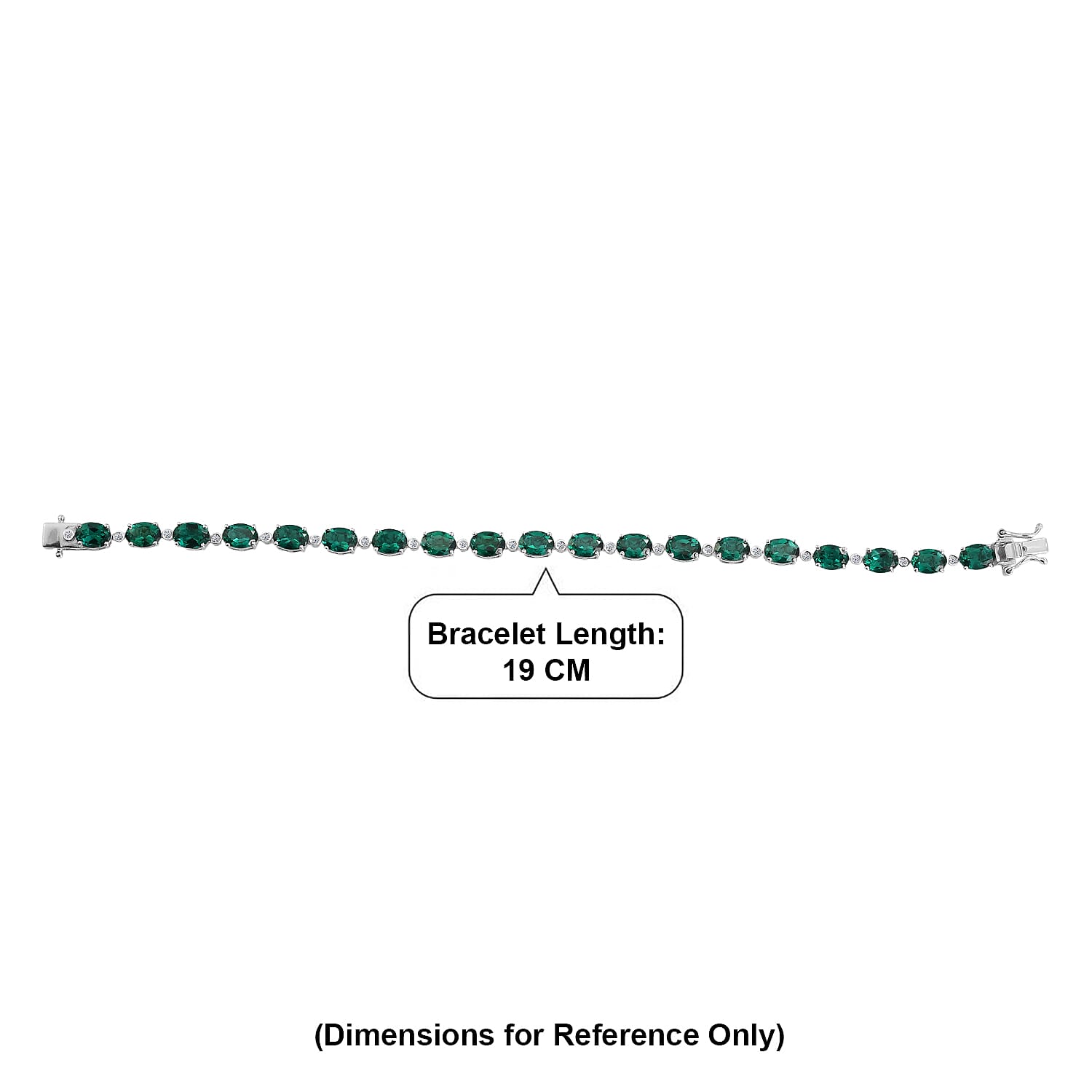 Luxuriant - Lab Grown Emerald & SI-G-H Lab Grown Diamond Line Bracelet (Size - 7.5) with GB Lock Box in Rhodium Overlay Sterling Silver 13.62 Ct, Silver Wt. 10.38 Gms