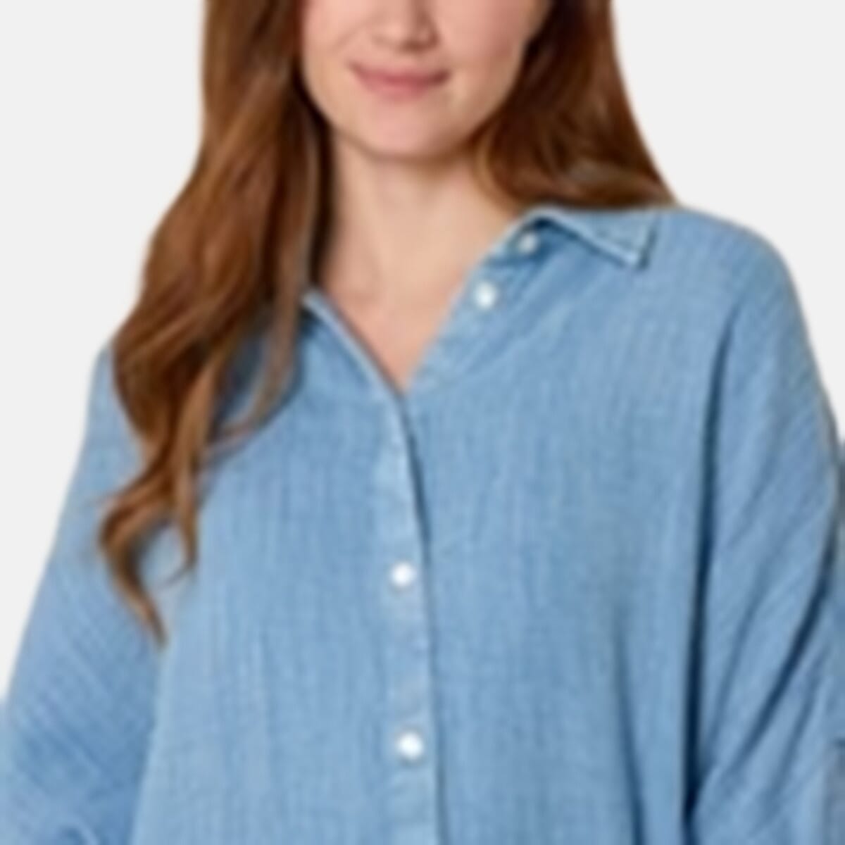 QED London Crinkle Oversized Shirt (One Size) - Denim