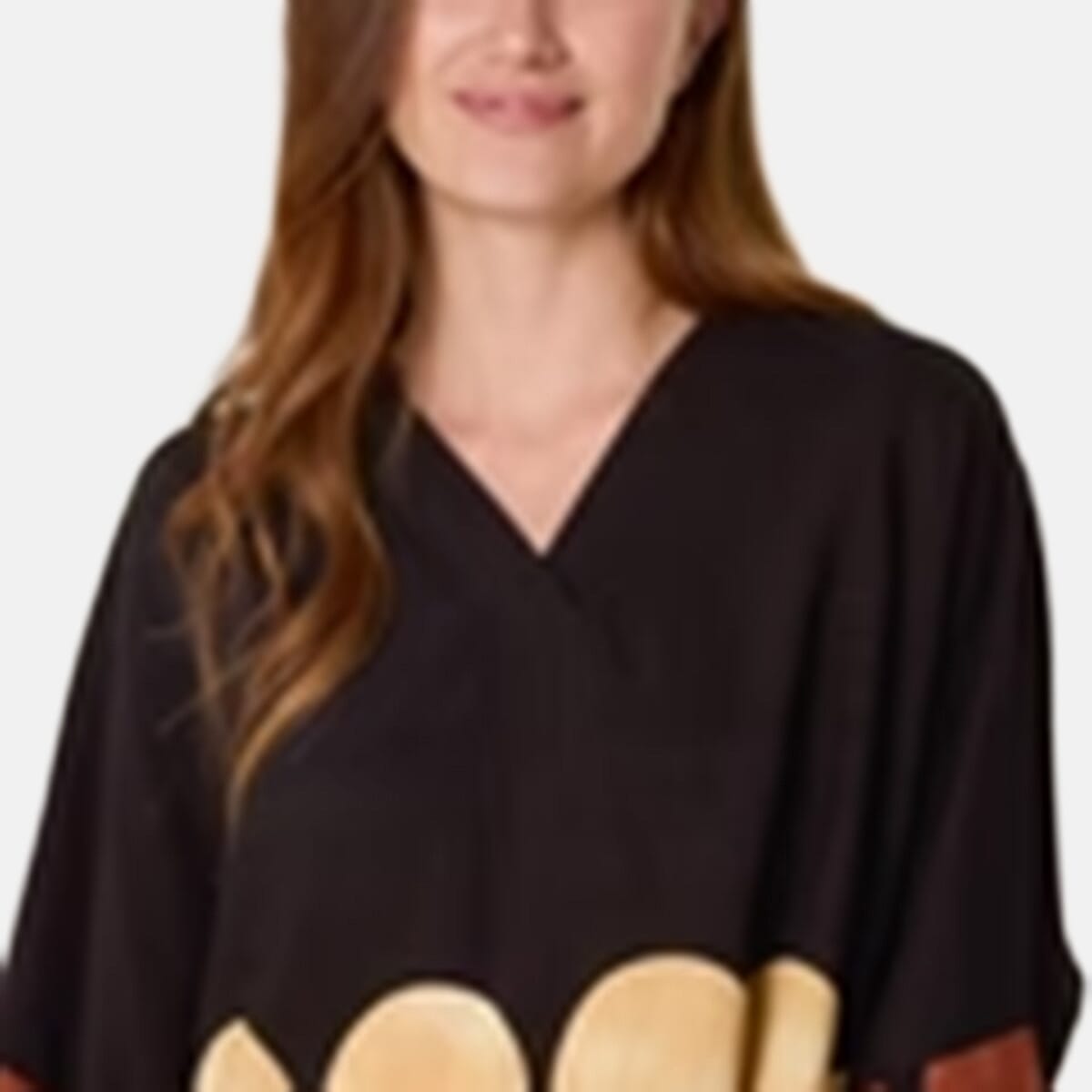 Chilli Charm V-Neck Polka Dot Print Top (One Size) - Black