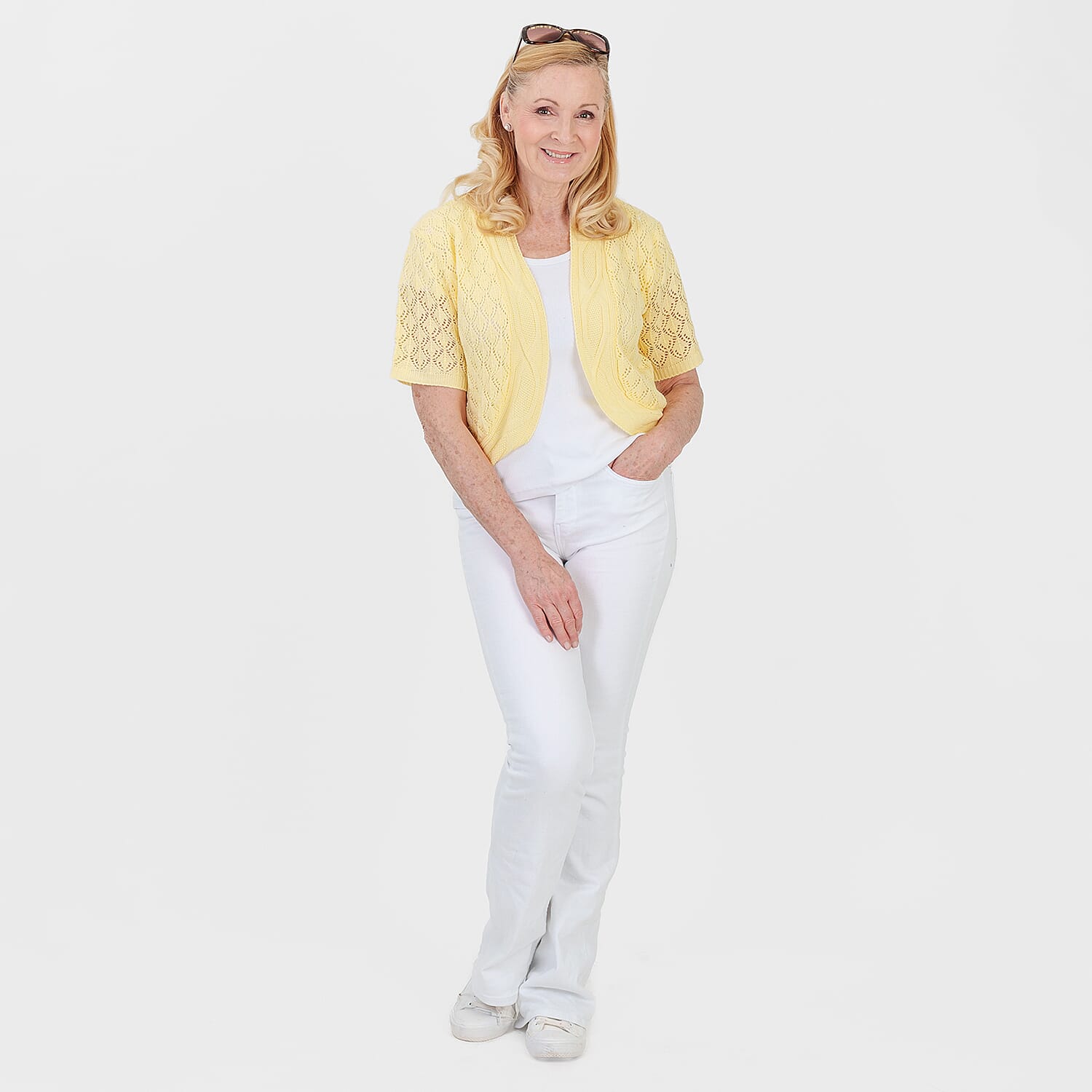Pure And Natural Acrylic Cardigan (Size - S-M) - Fresh Primrose