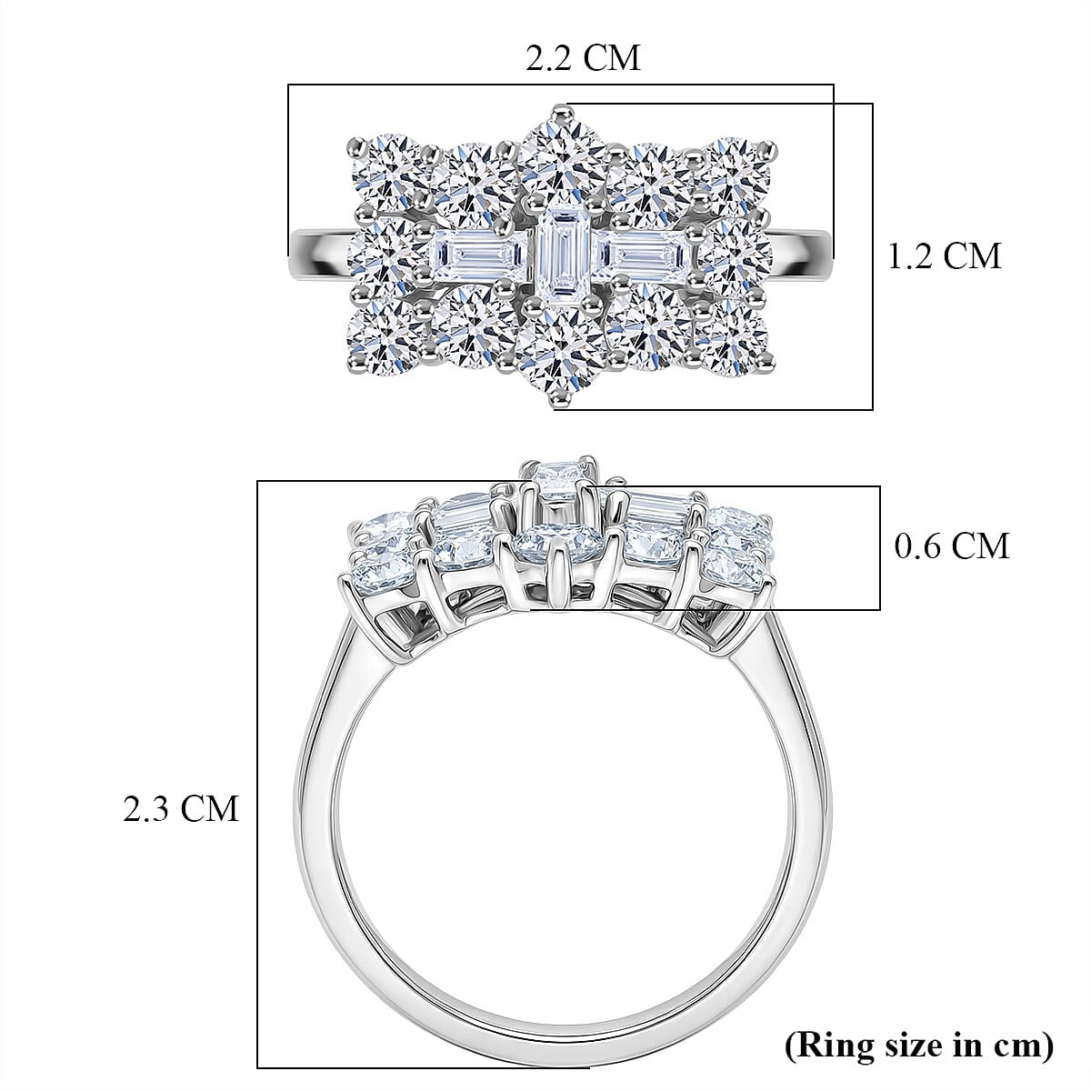 Luxuriant - Lab Grown Diamond (SI-G-H) Boat Ring in Rhodium Overlay Sterling Silver 2.09 Ct.