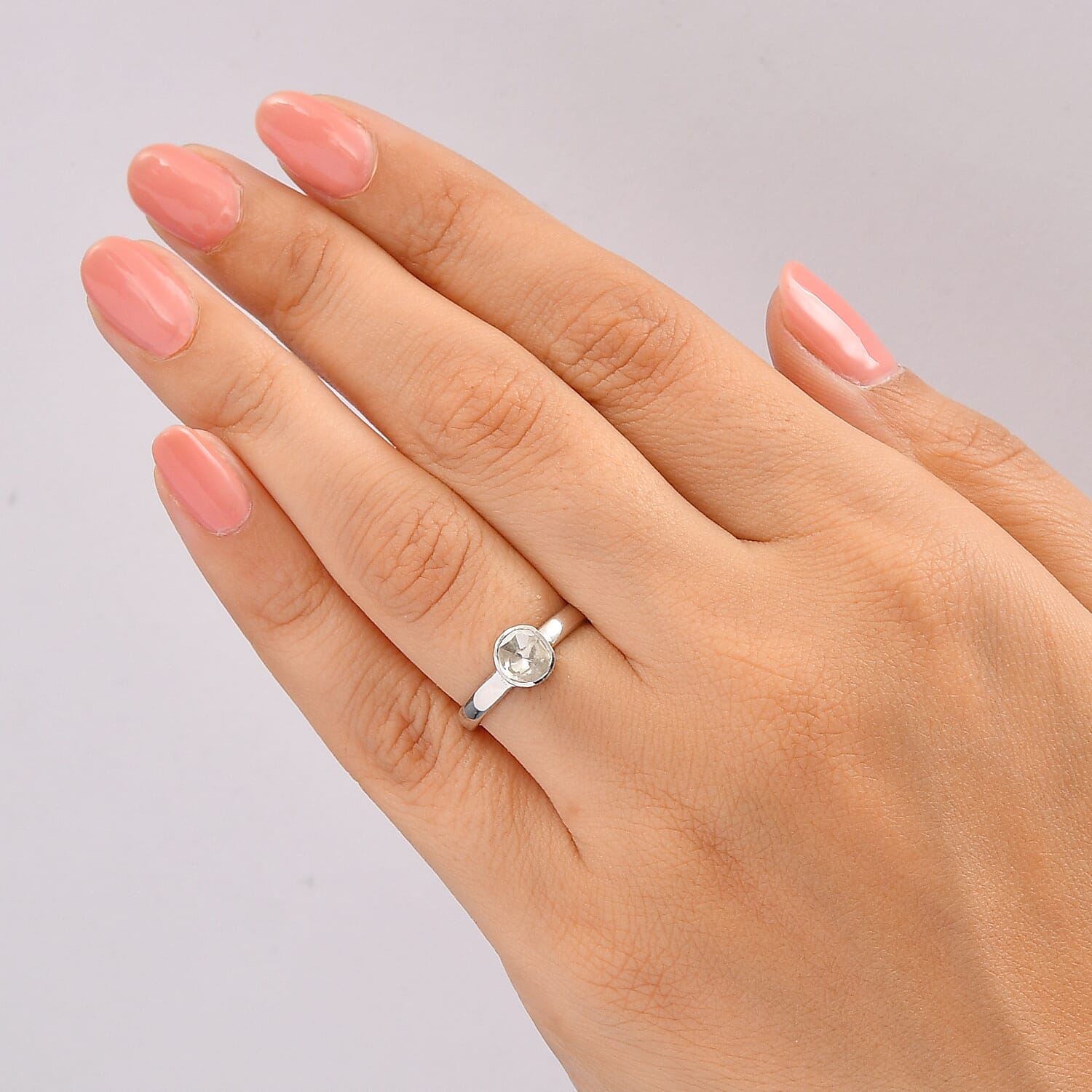 Luxuriant - Lab Grown Diamond Ring in Rhodium Overlay Sterling Silver 0.20 Ct.