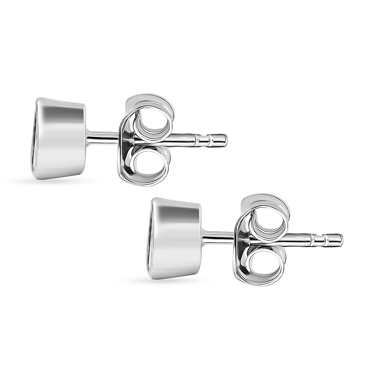 Luxuriant - Lab Grown Diamond Earring with Push Post in Rhodium Overlay Sterling Silver 0.25 Ct.