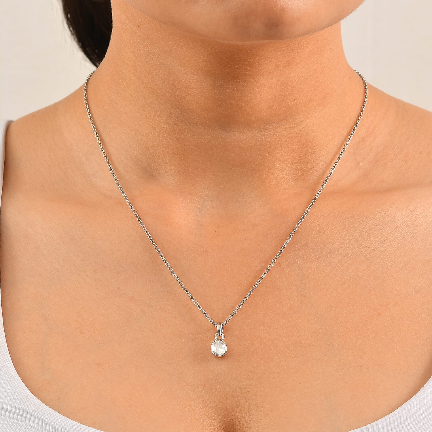 Luxuriant - Lab Grown Diamond Pendant in Rhodium Overlay Sterling Silver 0.20 Ct.