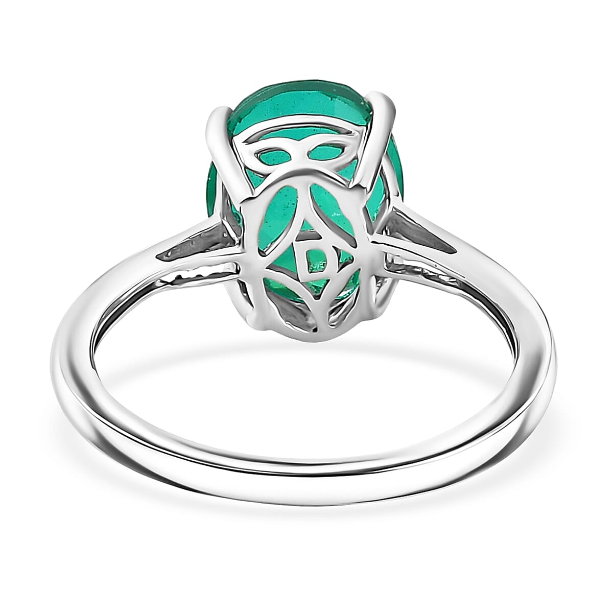 D'Joy - Peacock Triplet Quartz Solitaire Ring in Platinum Overlay Sterling Silver 2.82 Ct.