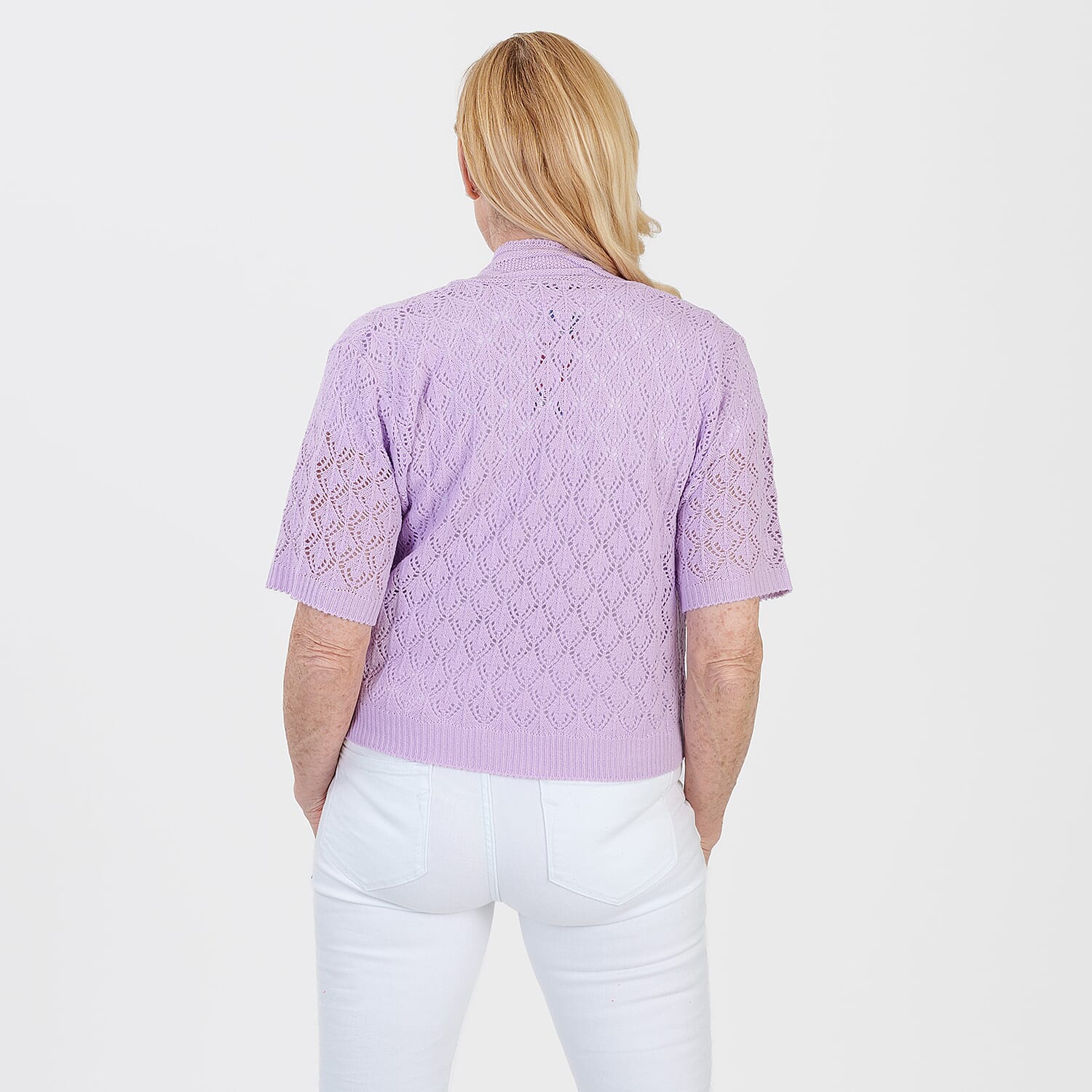 Pure And Natural Acrylic Cardigan (Size - S-M) - Lilac