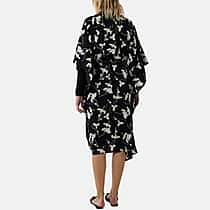 Nova Of London Kimono Midi With Satin Bands (Size S-M, 8 to 12) - Black