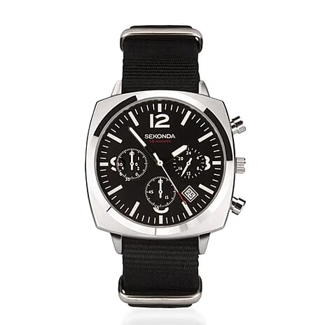 Sekonda Quartz Mens Watch in Leather - Black