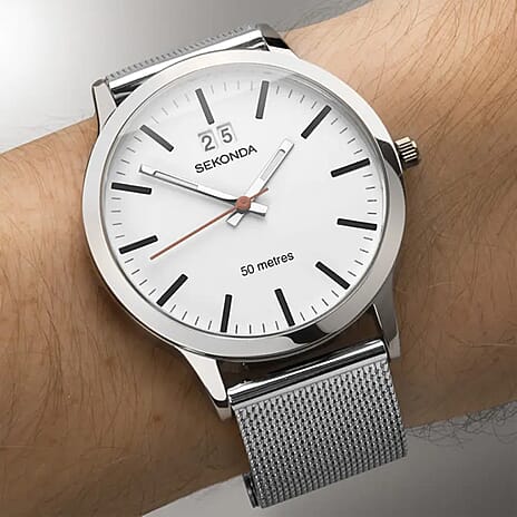 Sekonda Quartz Mens Watch in Stainless Steel - Silver
