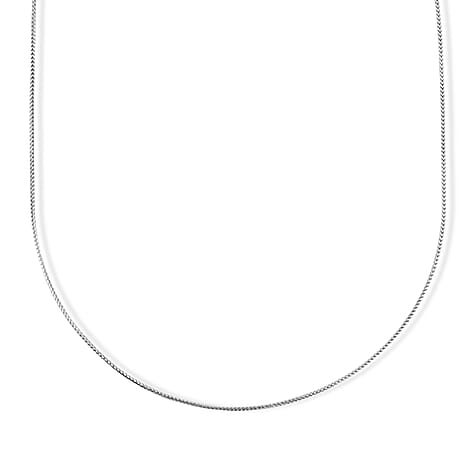 Rhodium Overlay Sterling Silver Franco Chain (Size - 24) with Lobster Clasp