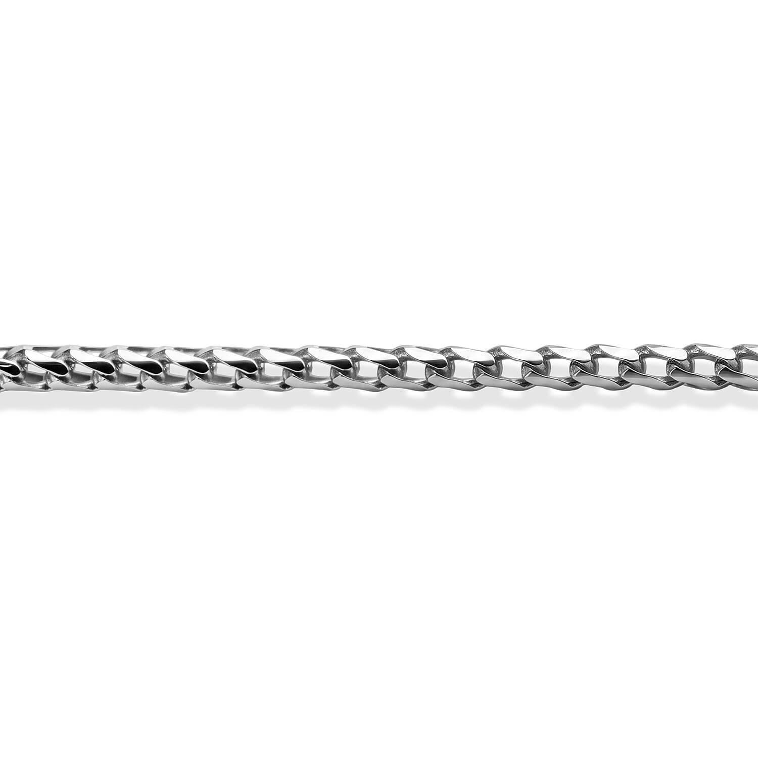 Rhodium Overlay Sterling Silver Franco Chain (Size - 24) with Lobster Clasp