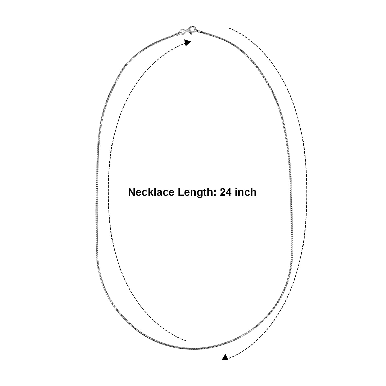 Rhodium Overlay Sterling Silver Franco Chain (Size - 24) with Lobster Clasp