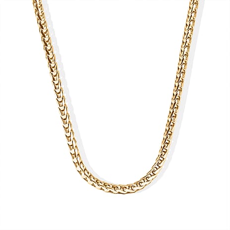 Yellow Gold Plated Sterling Silver Franco Chain (Size - 24) with Lobster Clasp