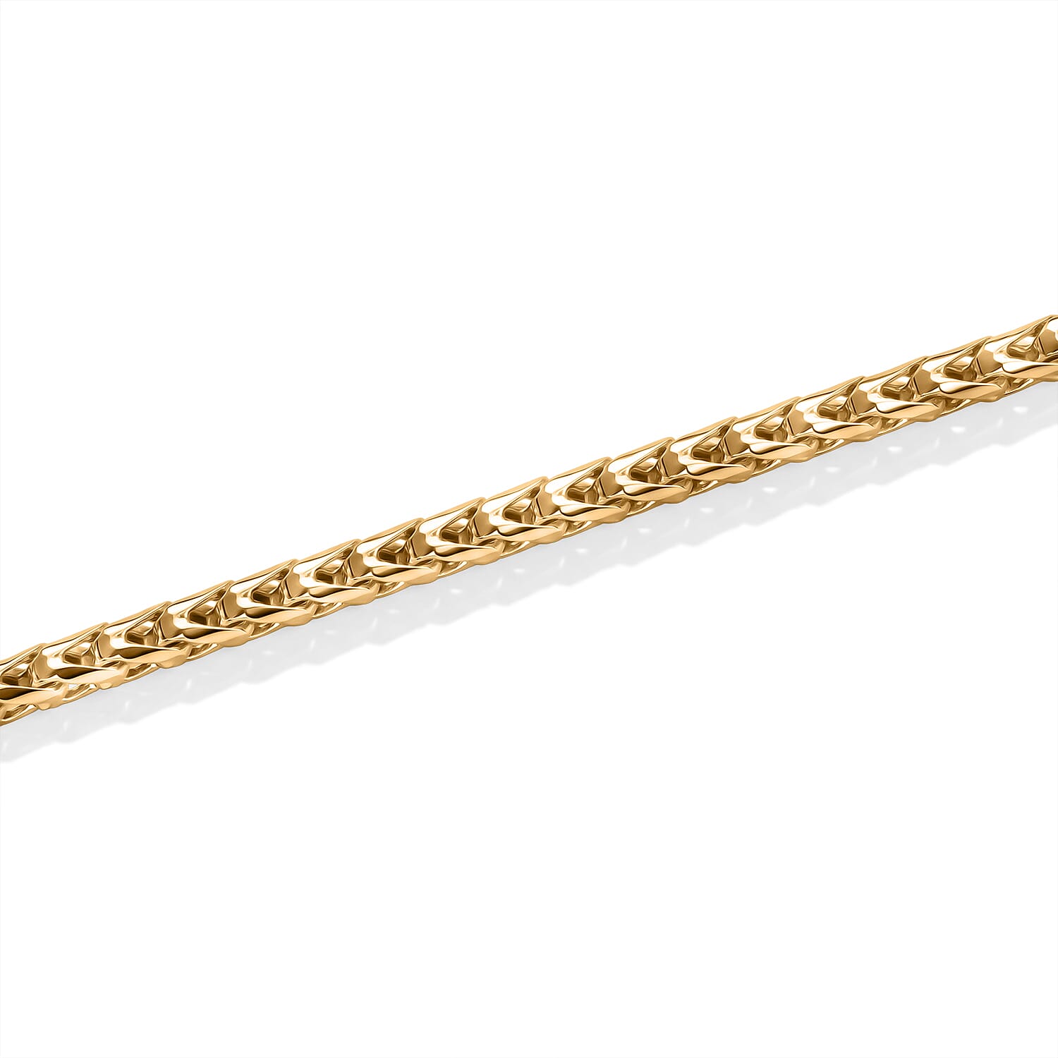 Yellow Gold Plated Sterling Silver Franco Chain (Size - 24) with Lobster Clasp