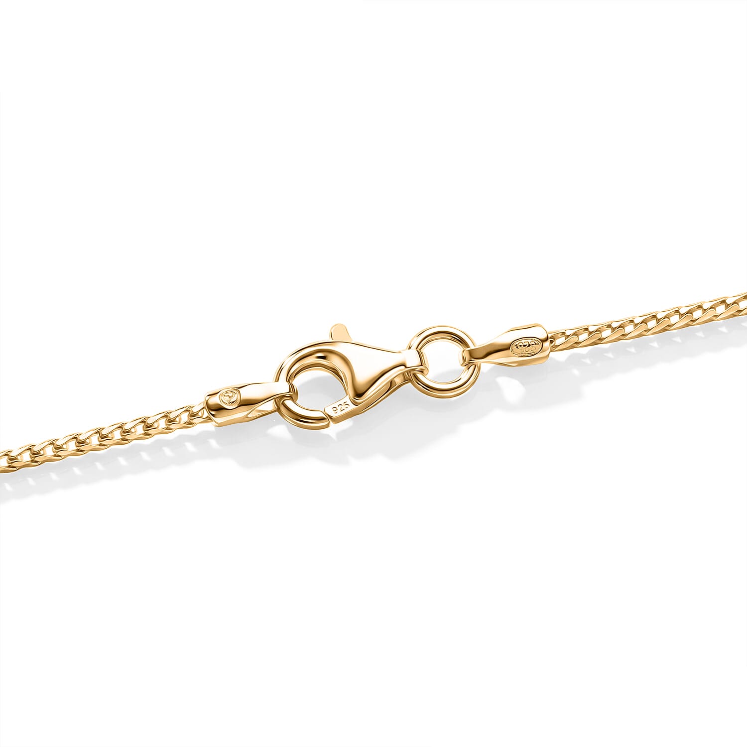 Yellow Gold Plated Sterling Silver Franco Chain (Size - 24) with Lobster Clasp