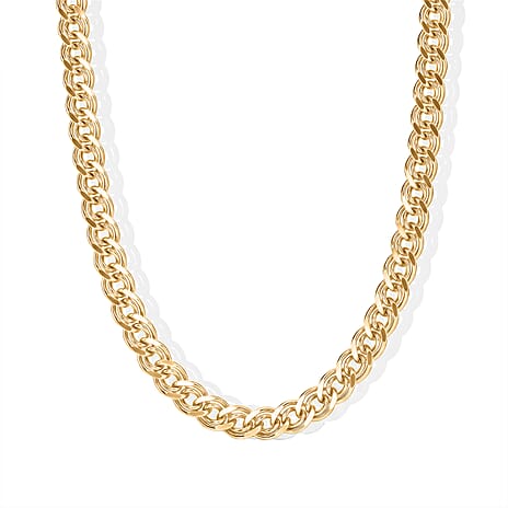 Italian Made-Yellow Gold Plated Sterling Silver Nonna Chain (Size - 20) with Lobster Clasp, 8.56 Gms.
