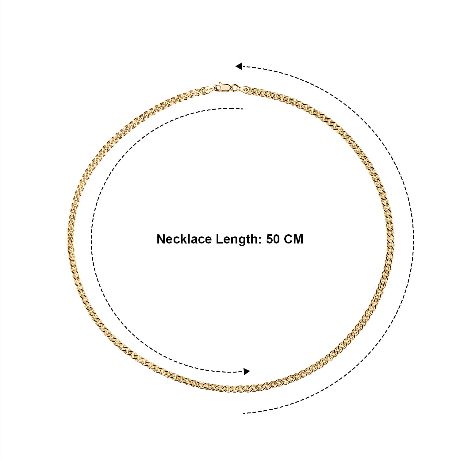 Italian Made-Yellow Gold Plated Sterling Silver Nonna Chain (Size - 20) with Lobster Clasp, 8.56 Gms.