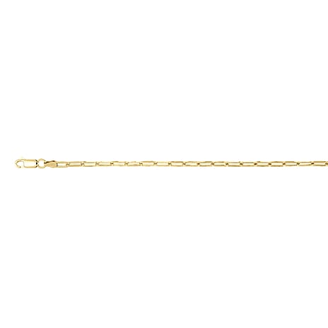 Yellow Gold Plated Sterling Silver Paper Square Chain (Size - 18)