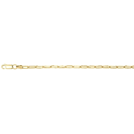 Yellow Gold Plated Sterling Silver Paper Chain (Size - 20), Silver Wt. 10.10 Gms
