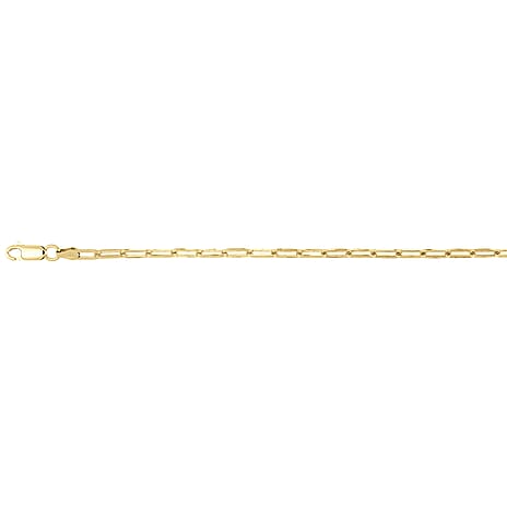 Yellow Gold Plated Sterling Silver Paper Chain (Size - 22), Silver Wt. 11.00 Gms