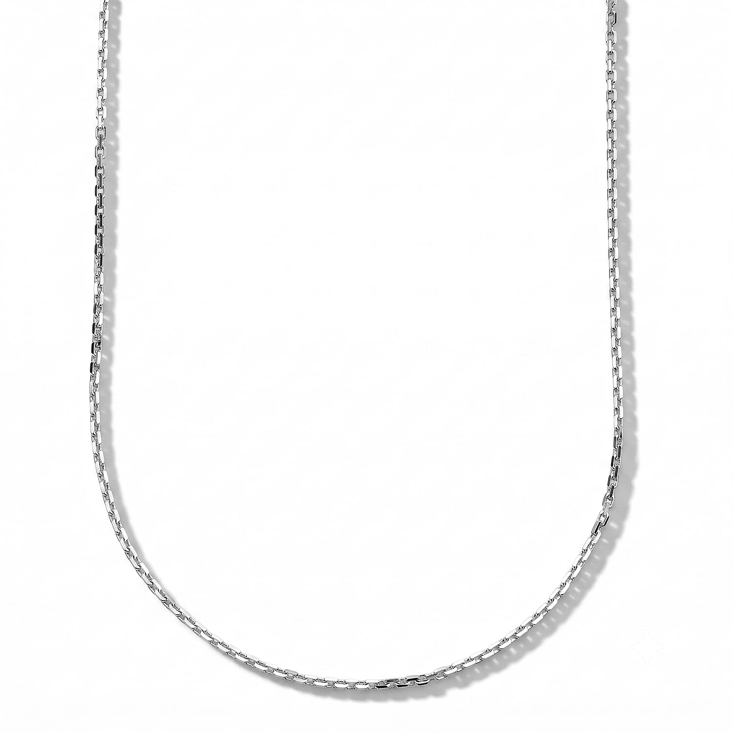 Closeout Deal - Rhodium Overlay Sterling Silver Rolo Chain (Size - 30) with Lobster Clasp