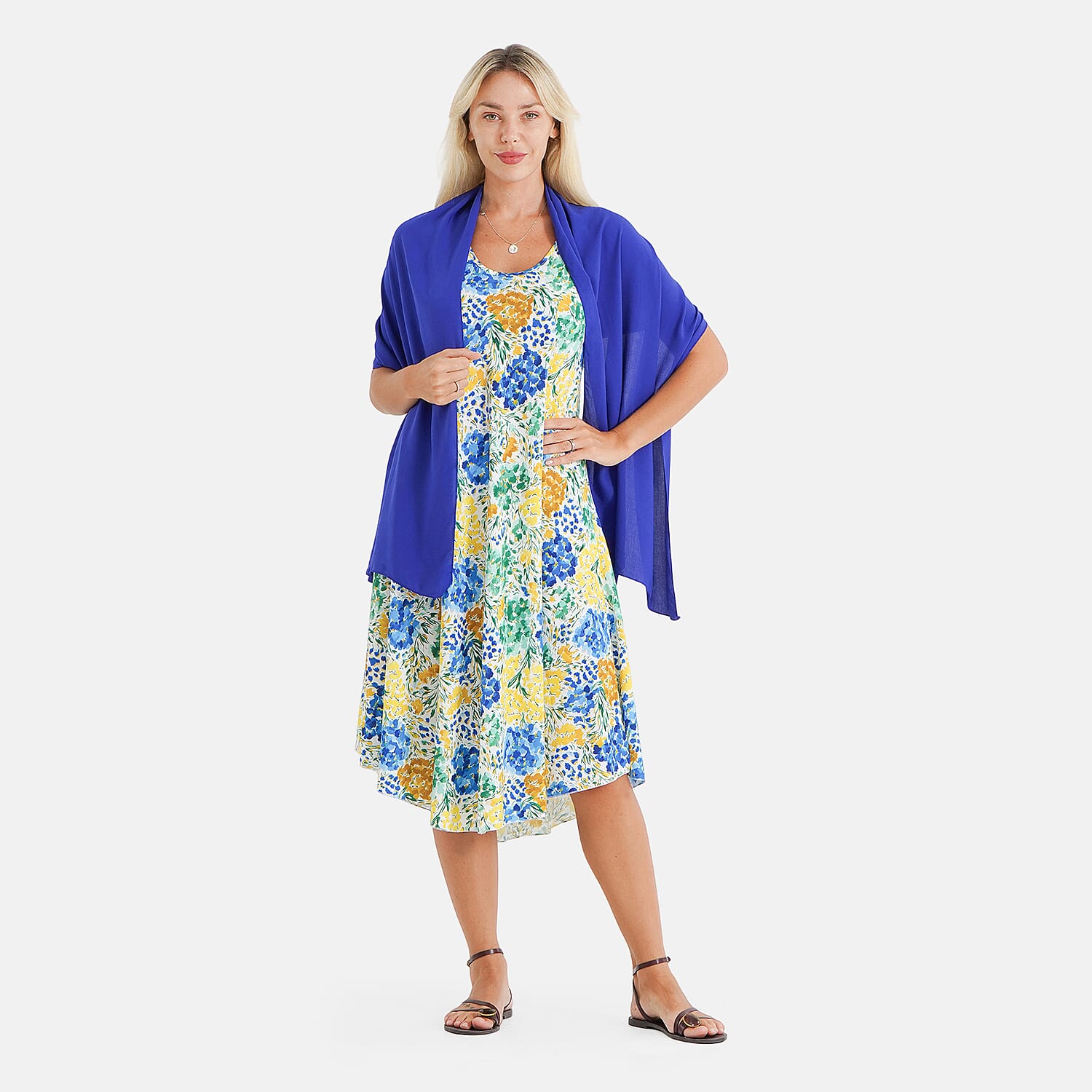 La Marey Patterned Dress (Size - One Size Curve) - Green