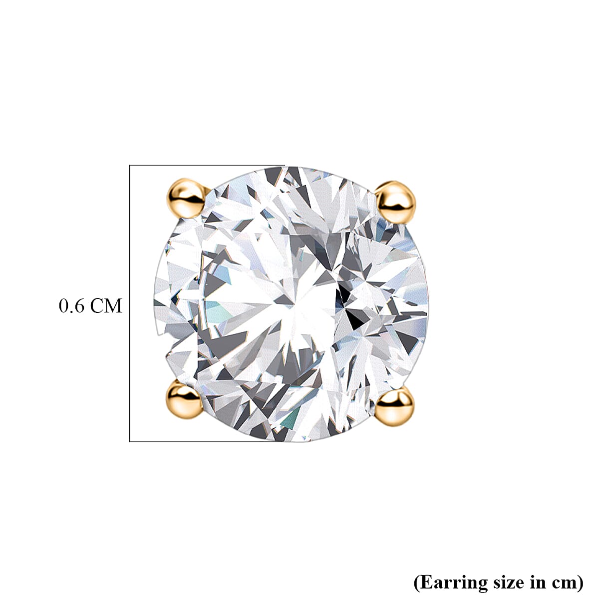 Luxuriant - 18K Yellow Gold IGI Certified Lab Grown Diamond (D IF) Solitaire Stud Earring with Screw Back 2.07 Ct.