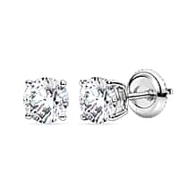 LUXURIANT 2 Ct. Lab Grown Diamond (D, IF) Solitaire Stud Earring with Screw Back in 950 Platinum, IGI Certified