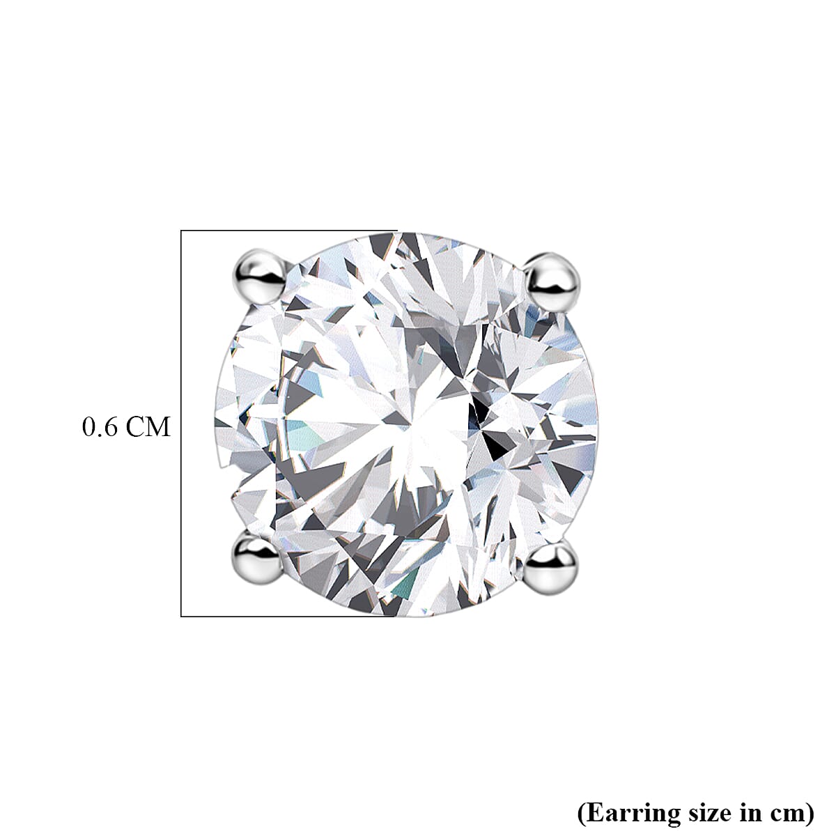 Luxuriant - 950 Platinum IGI Certified Lab Grown Diamond (D IF) Solitaire Stud Earring with Screw Back 2.07 Ct, Platinum Wt. 2.30 Gms
