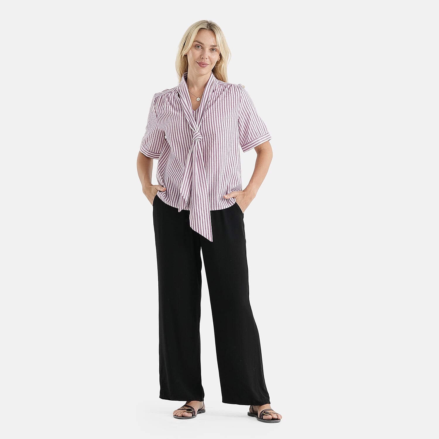 La Marey Striped Blouse