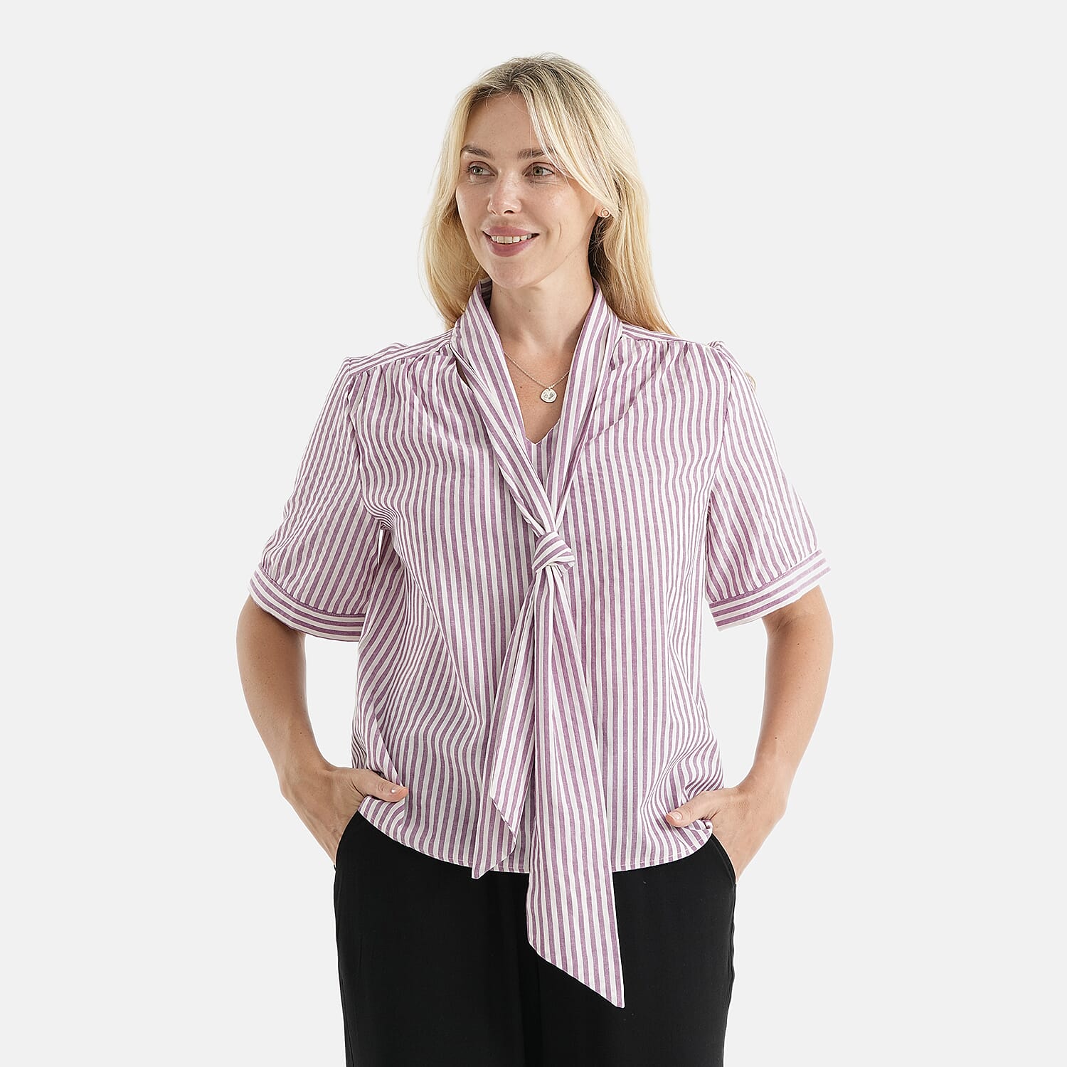 La Marey Striped Blouse