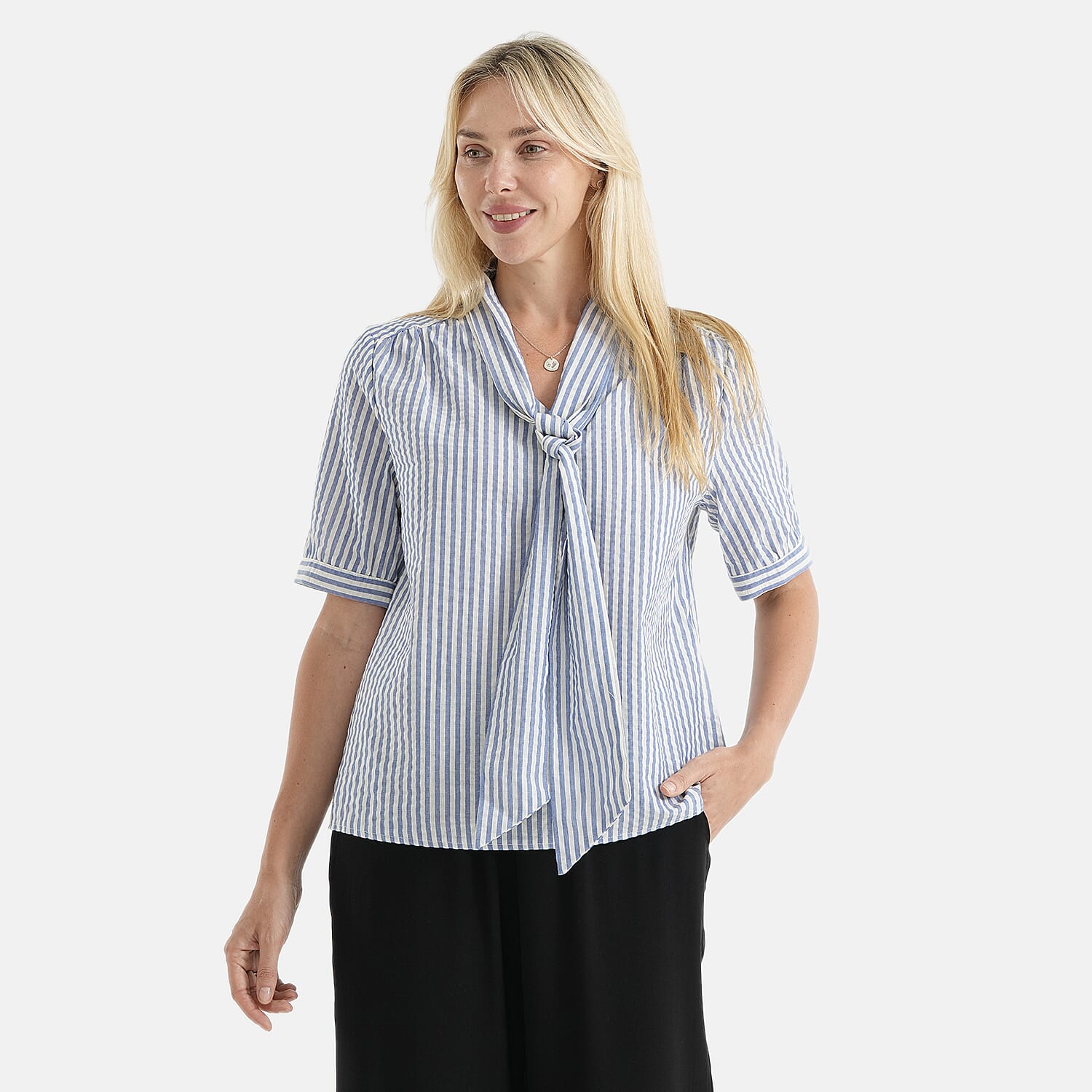 La Marey Striped Blouse
