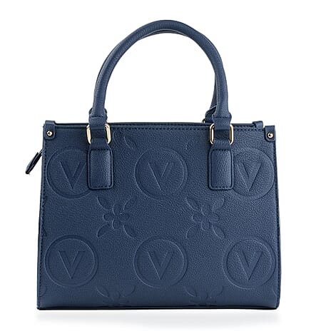 Mario Valentino Embossed Logo Handbag - Navy Blue