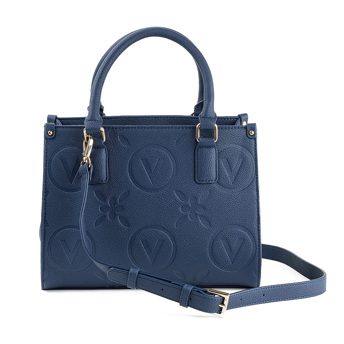 Mario Valentino Embossed Logo Handbag - Navy Blue