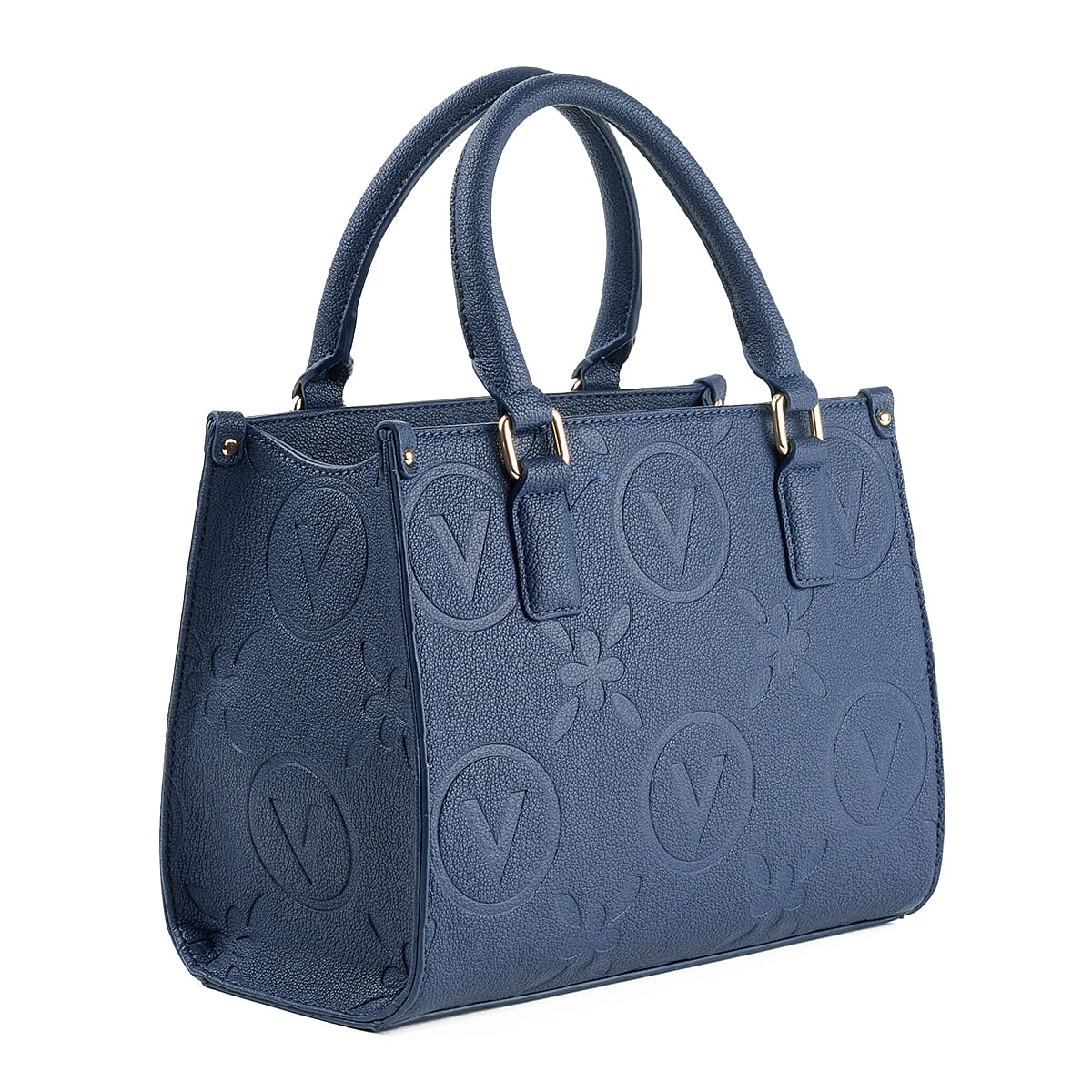 Mario Valentino Embossed Logo Handbag - Navy Blue