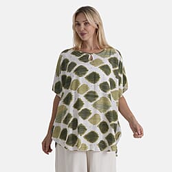 La Marey Round Neck Keyhole Top (One Size - 10 to 20) - Yellow