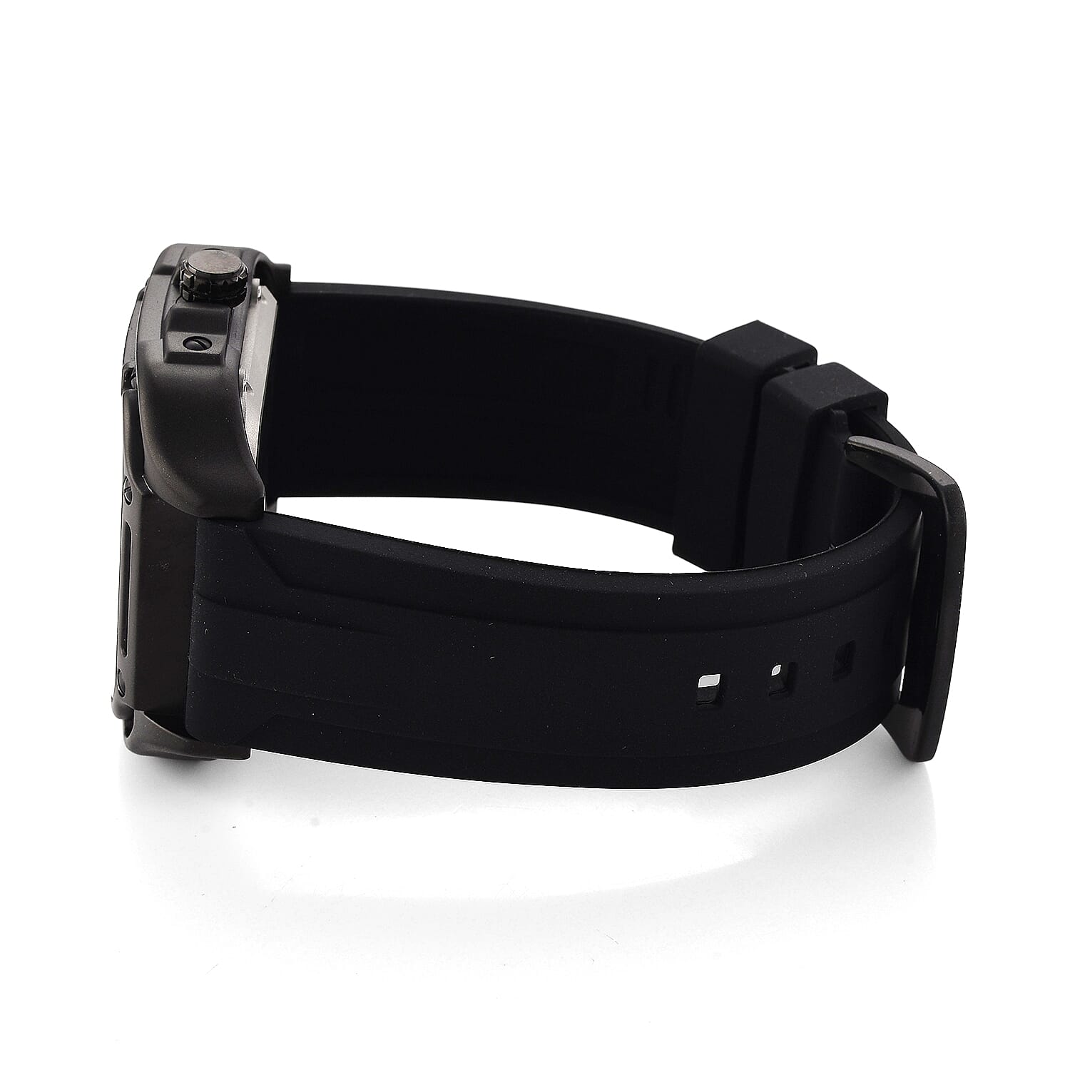 WILLIAM HUNT Automatic 3ATM WR Gold Hollow Dial & Black Case Watch with Black Silicone Strap