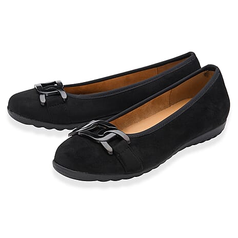 Lotus Ladies Eleni Casual Slip-On Pump With Chain Detail (Size 3) - Black