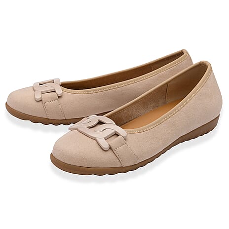 Lotus Ladies Eleni Casual Slip-On Pump With Chain Detail (Size 3) - Natural