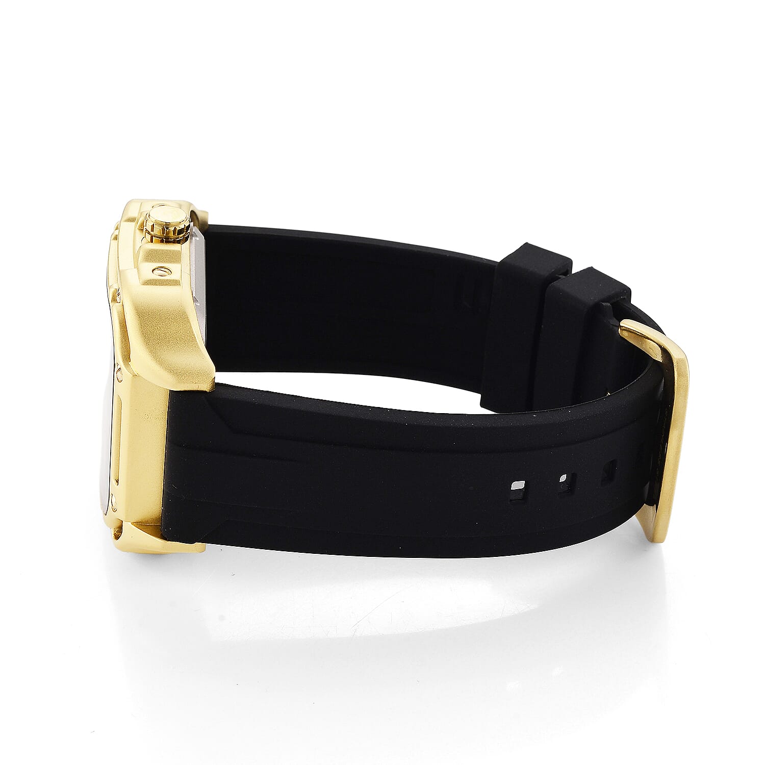 WILLIAM HUNT Automatic 3ATM WR Green Hollow Dial & Gold Case Watch with Black Silicone Strap
