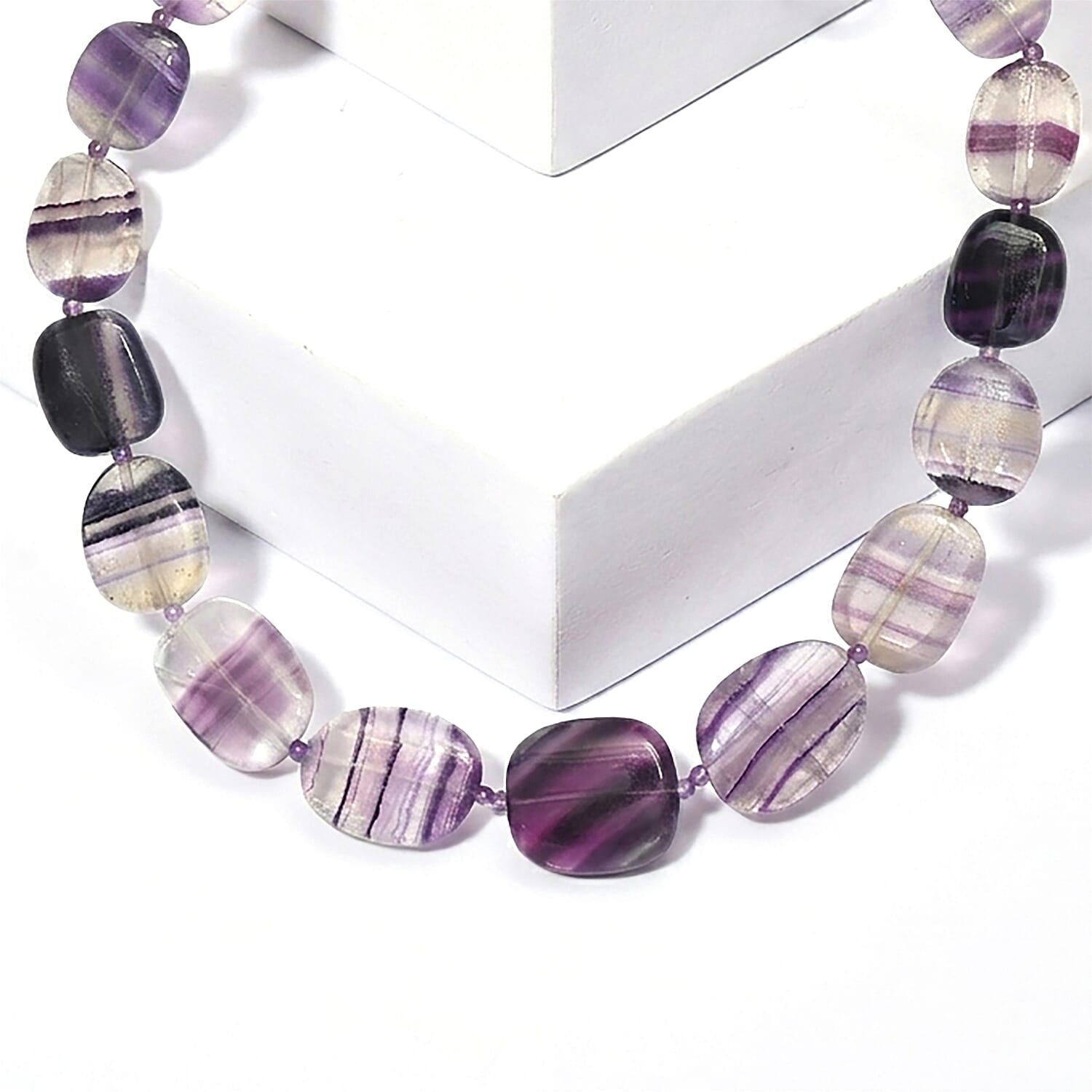 EverTrue - Multi Fluorite & African Amethyst Beads Necklace (Size - 18-1 Ext) in Yellow Gold Tone 330.00 Ct.