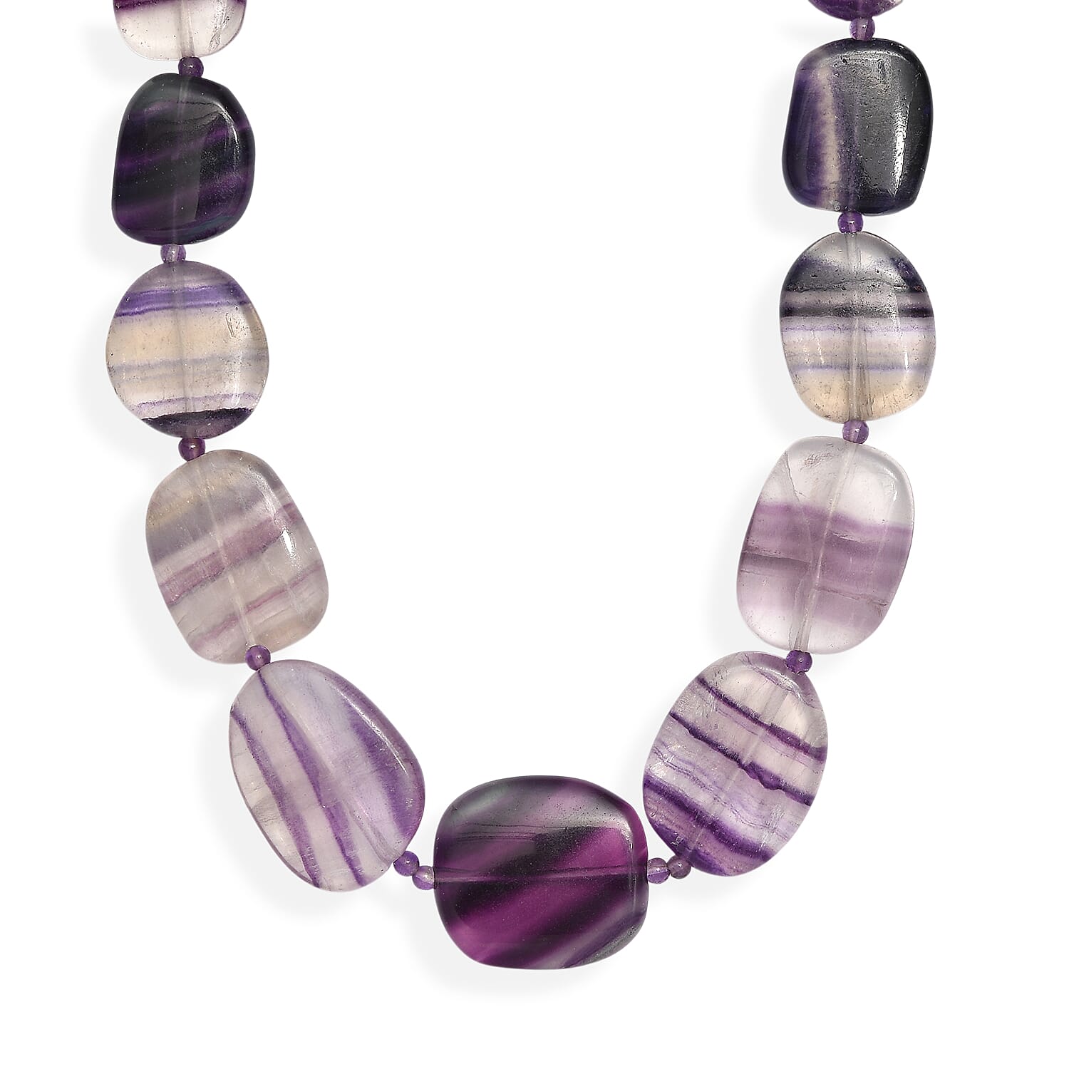 EverTrue - Multi Fluorite & African Amethyst Beads Necklace (Size - 18-1 Ext) in Yellow Gold Tone 330.00 Ct.