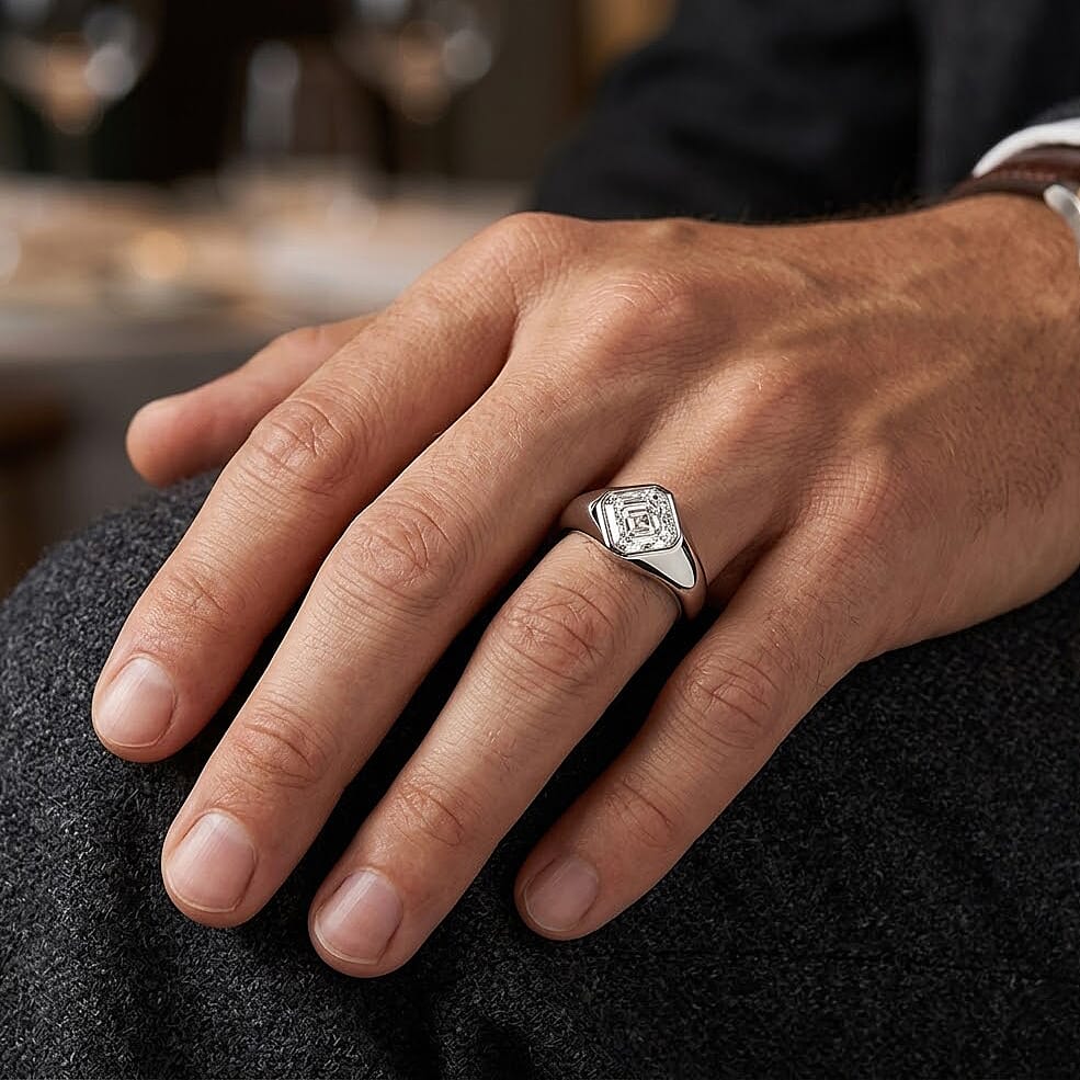 D'Joy - Moissanite Solitaire Ring in Rhodium Overlay Sterling Silver 2.80 Ct.