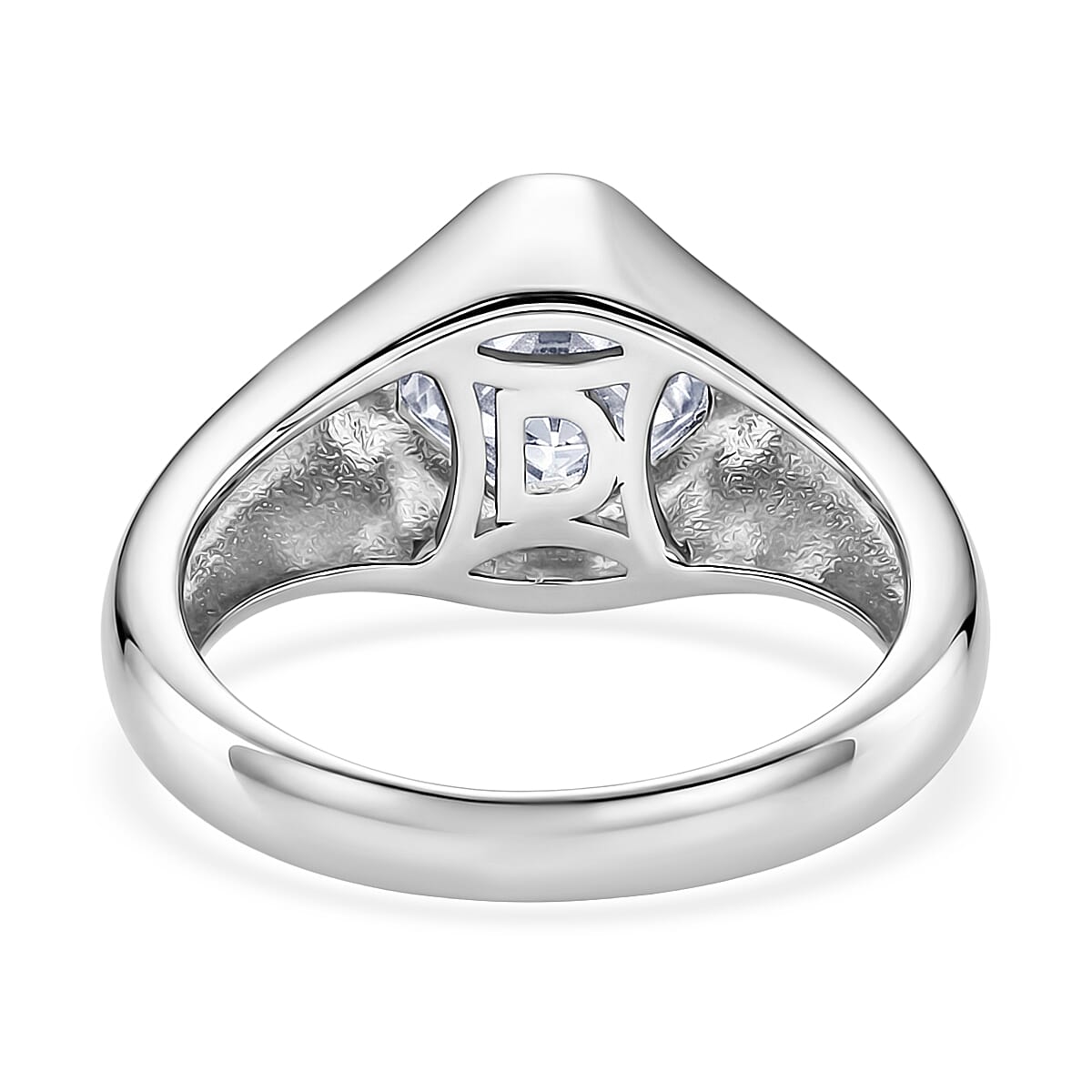 D'Joy - Moissanite Solitaire Ring in Rhodium Overlay Sterling Silver 2.80 Ct.