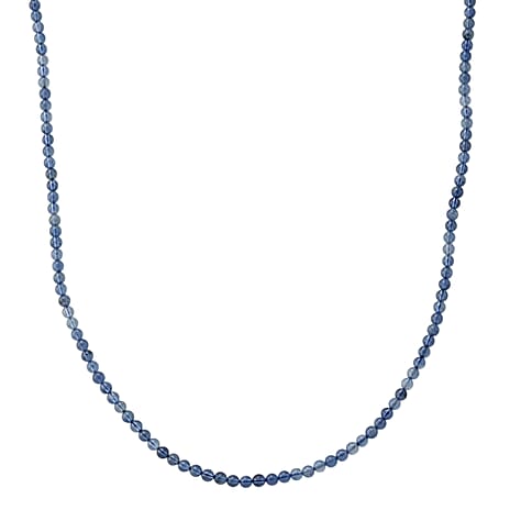 D'Joy - Santamaria Aquamarine Adjustable Beads Necklace (Size - 20-2 Ext) with Lobster Clasp in Rhodium Overlay Sterling Silver 60.00 Ct.